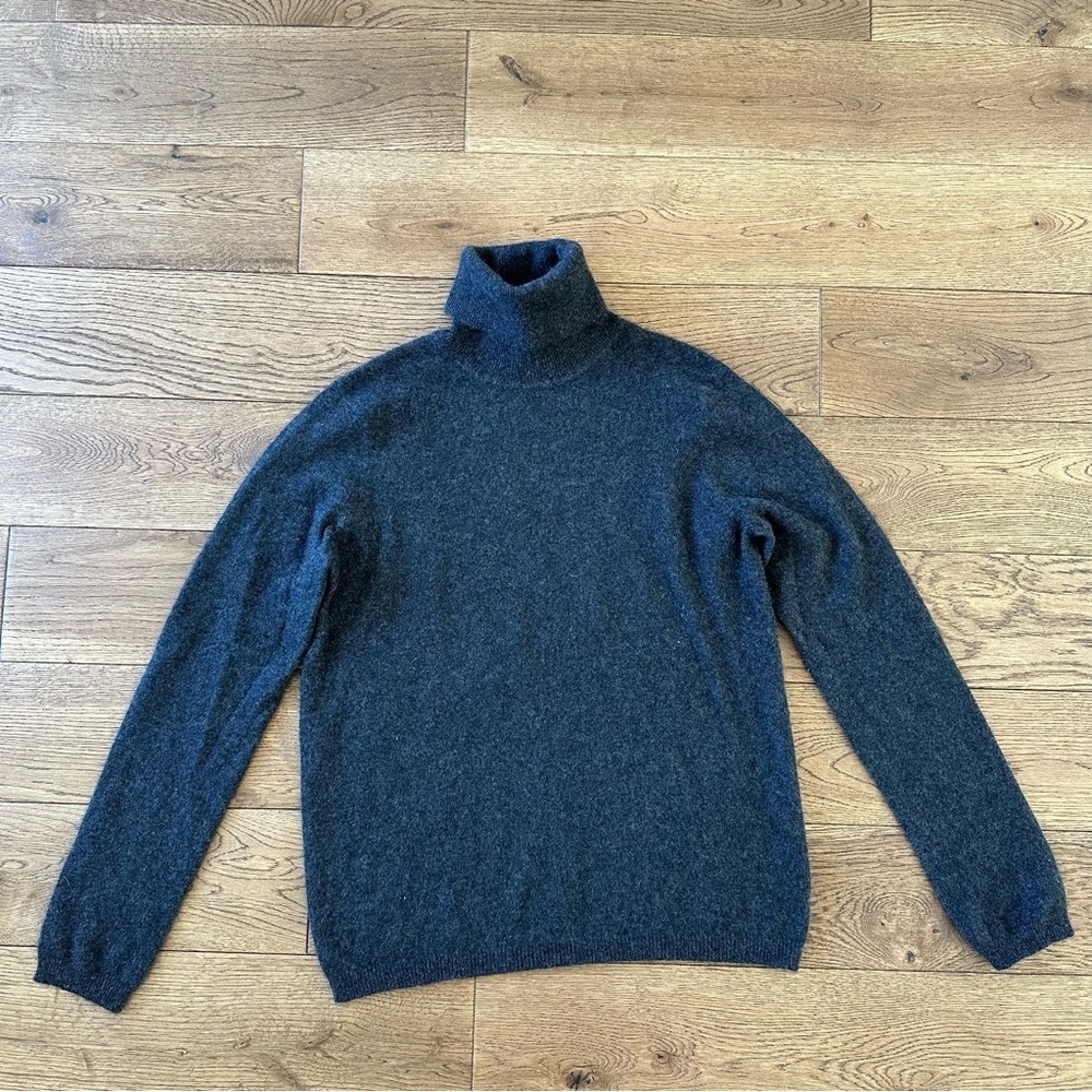 Vintage Lauren Ralph Lauren 100% Cashmere Turtleneck Sweater Dark Gray Sz M